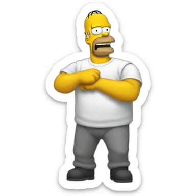 Homer entrenando sticker