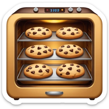 oven with cookies inside sticker