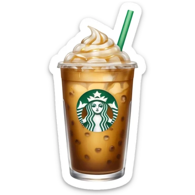 Gold Starbucks iced coffee  sticker