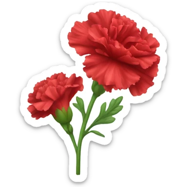 Red Carnation flower sticker