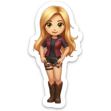 Katarina felene posing legs and kitten sticker