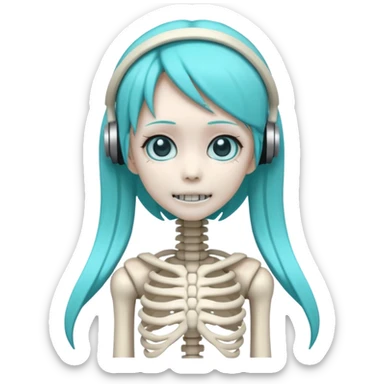 Hatsune miku skeleton sticker