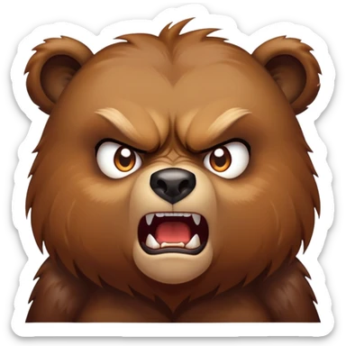 Angry girl bear sticker
