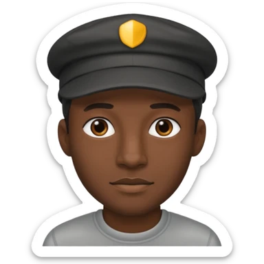 A black Guy with à cap sticker