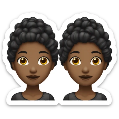 Black girl with black hair and honey blond tips sticker