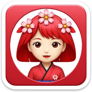 red yaesakura sticker