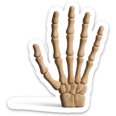 claymation style skeleton palm sticker