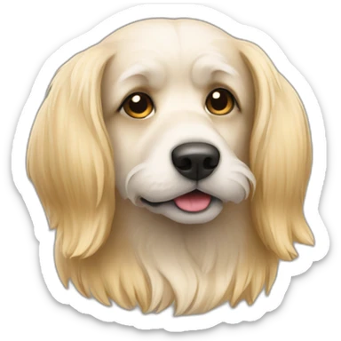 Chien poils long blond sticker