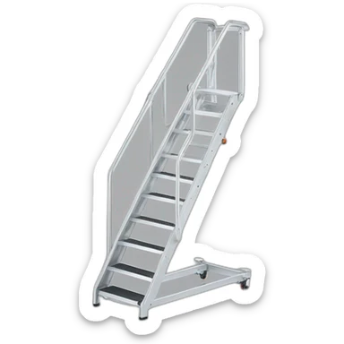aluminium stair ladder 5 steps with platform logo sticker