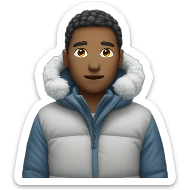 person who is cold with snow  sticker