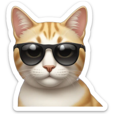 smirking cat wearing sunglasses sticker