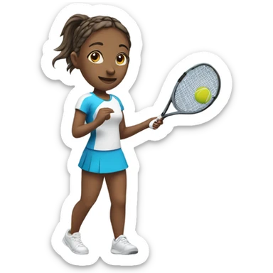 Girl play tennis sticker