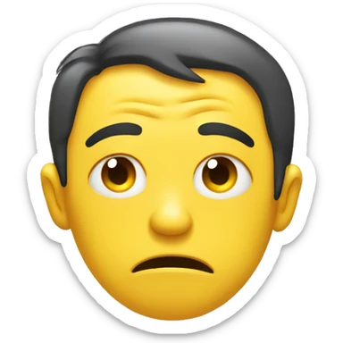 Yellow smiley emoji is not happy and he is depressed. sticker