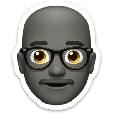 Viel homme blanc chauve avec lunettes rondes sans moustache sticker