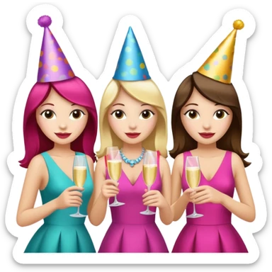 group of girls ready for a bacheloret party sticker