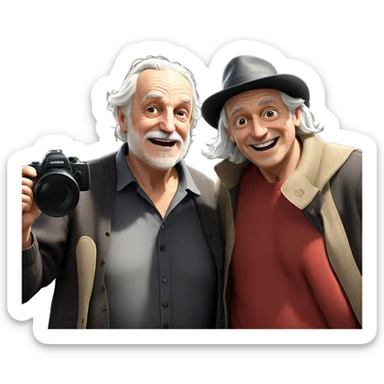 old man with hat smile sticker