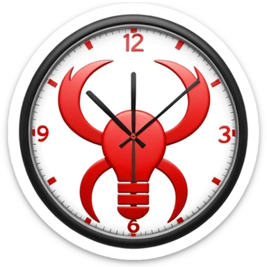 reloj con simbolo de interrogacion en color rojo sticker