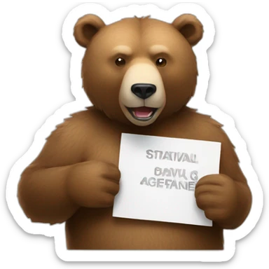 bear holding a sign that says statistical significance sticker