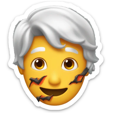 Una cara sonriendo rodeado de fuego sticker