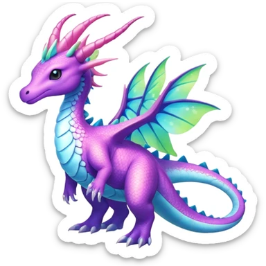 Exotic Rare Shiny Epic Ethereal Meganium-Amaura-Aurorus-Dragonair-hybrid, full body sticker