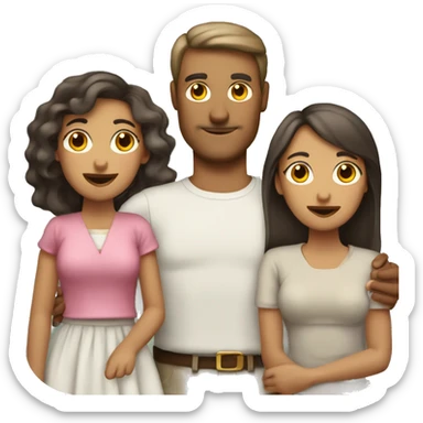 Padre y madre con dos hijasos hijas sticker