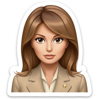 Melania Trump former First Lady with elegant style and light brown hair sticker