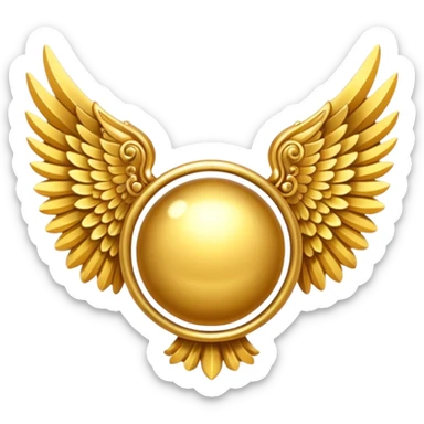 Redondo,con alas y dorado sticker