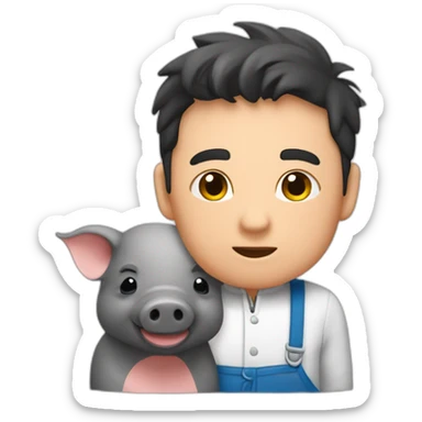 Cerdito panzon enseñando la panza sticker