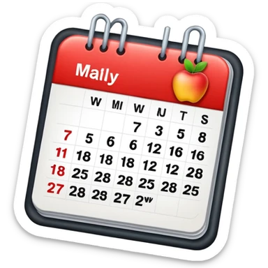 calendar with two days highlighted, apple emoji style sticker