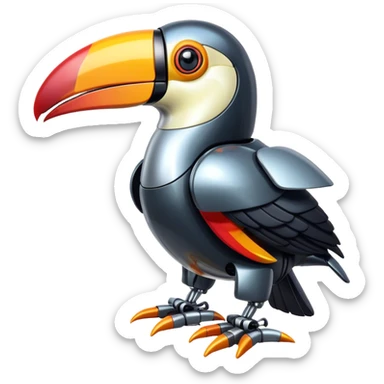 Toucan robot sticker