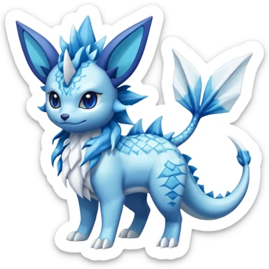 Snowy Flakey Scaly Vaporeon-Glaceon-Suicune-Amaura-Dialga-fusion sticker