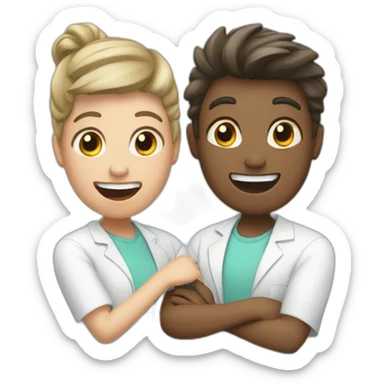 two friends at the dentist sticker