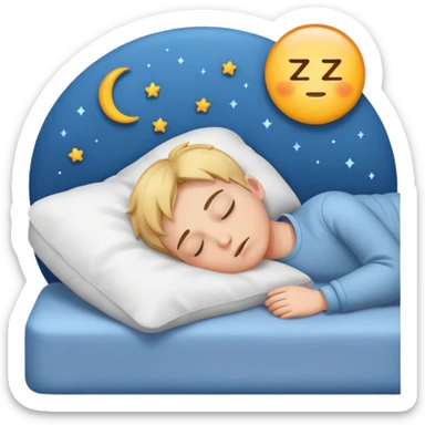 boy sleeping with ZZZ symbols above his head sticker