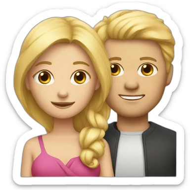 blond man and woman couple sticker