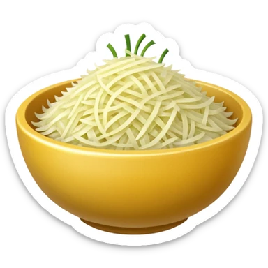 grated onion object icon, small bowl of grated onion, 3D cartoon, mobile game icon style, clean background, no text, no watermark
 sticker