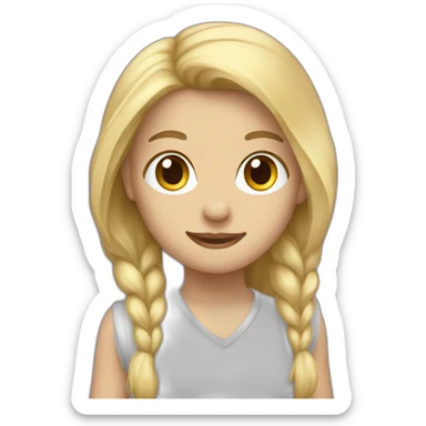 Blond Girl Artist wear purple climber sticker