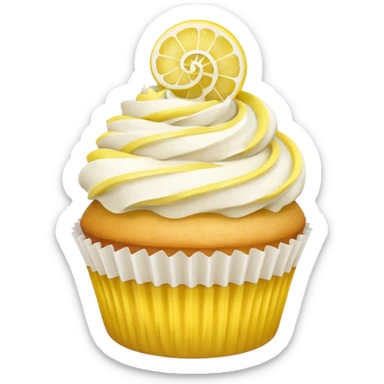 lemon cupcake with a swirl of frosting sticker