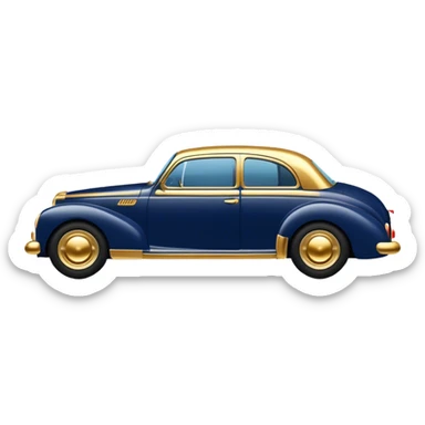 Navy blue car with gold accents  sticker