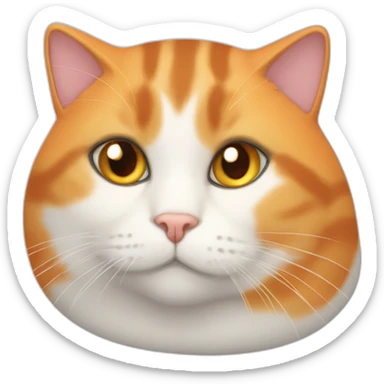 orange and white chubby cat which looks like a glock sticker