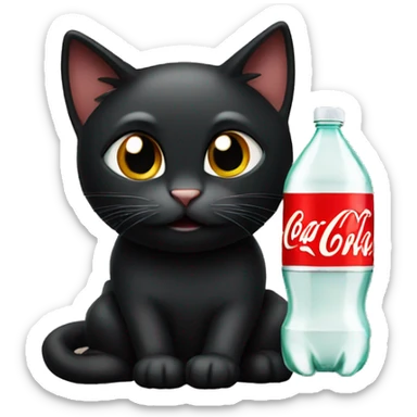 Black cat with Coke Zero  sticker
