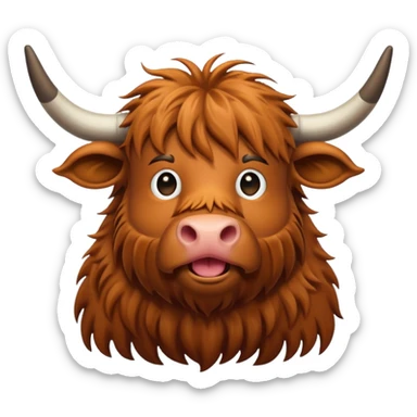 Highland cow being silly sticker