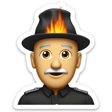 Mensch neben Feuer sticker