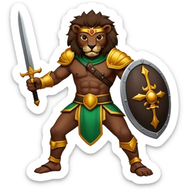 León guerrero luchando  sticker