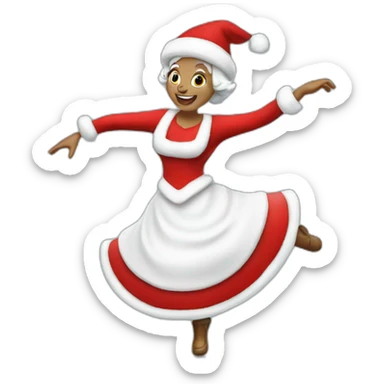 white mrs santa claus dancing sticker