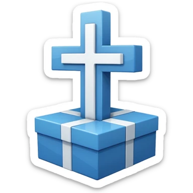 Make exactly as the cross is. Make the blue a little darker. ☩ The emoji is for X. the blue is for the box, the cross must be white sticker