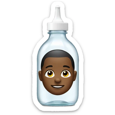 baby oil bottle with black young man as front logo in the middle sticker