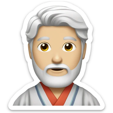 bearded white man with female kimono sticker
