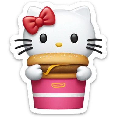 Hello kitty eating mcdonald’s  sticker