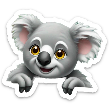 Gruff Koala climbing drag racing sticker