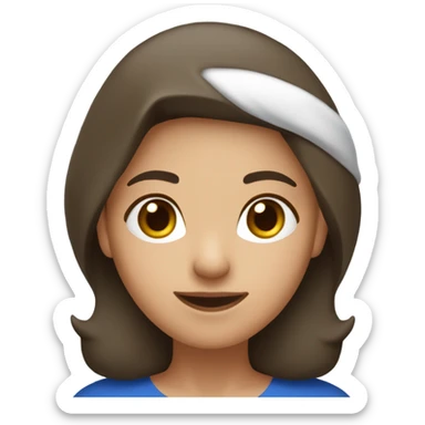 olive-girl-dark brown hair- dark brown-eyes-wearing-santa-hat-blue clothes sticker